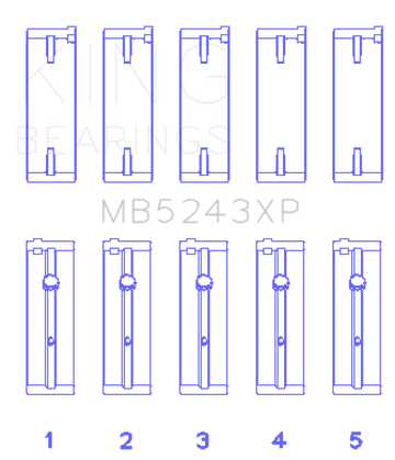 King Engine Bearings Nissan SR20DE/DET (2.0L) Performance Main Bearing Set - Size +0.25mm