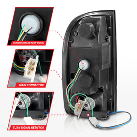 ANZO 95-00 Toyota Tacoma LED Taillights Black Housing Clear Lens (Pair) - 0