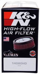 K&N Replacement Unique Air Filter 6.625in L x 4.75in W x 1.625in H with 1 Flange for Harley-Davidson-8