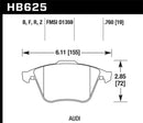 Hawk 2001-2010 Audi S3 European HPS 5.0 Front Brake Pads-2