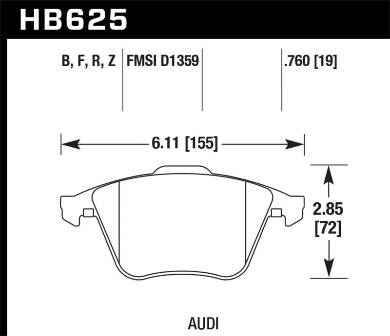 Hawk 2001-2010 Audi S3 European HPS 5.0 Front Brake Pads - 0