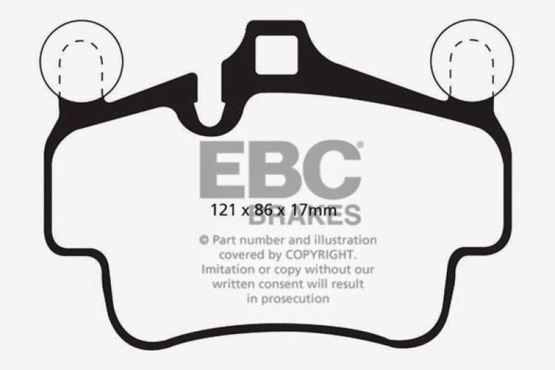 EBC 07-08 Porsche 911 (997) (Cast Iron Rotor only) 3.6 Carrera 2 Redstuff Front Brake Pads - 0