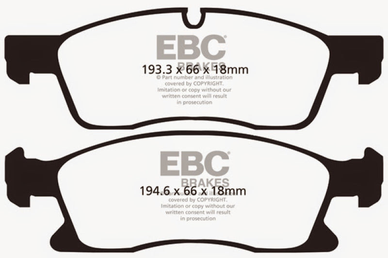 EBC 11+ Dodge Durango 3.6 Greenstuff Front Brake Pads - 0