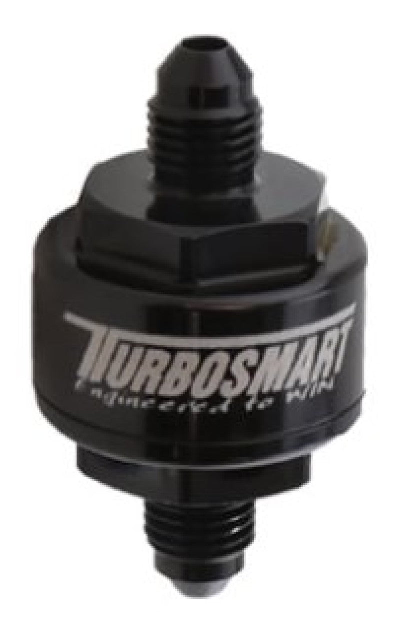 Turbosmart Billet Turbo Oil Feed Filter w/ 44 Micron Pleated Disc AN-3 Male Inlet - Black - 0