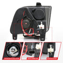 ANZO 2005-2009 Ford Mustang Projector Headlights w/ Halo Black-5