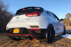 Rally Armor 19-22 Hyundai Veloster N Black UR Mud Flap w/ White Logo - 0