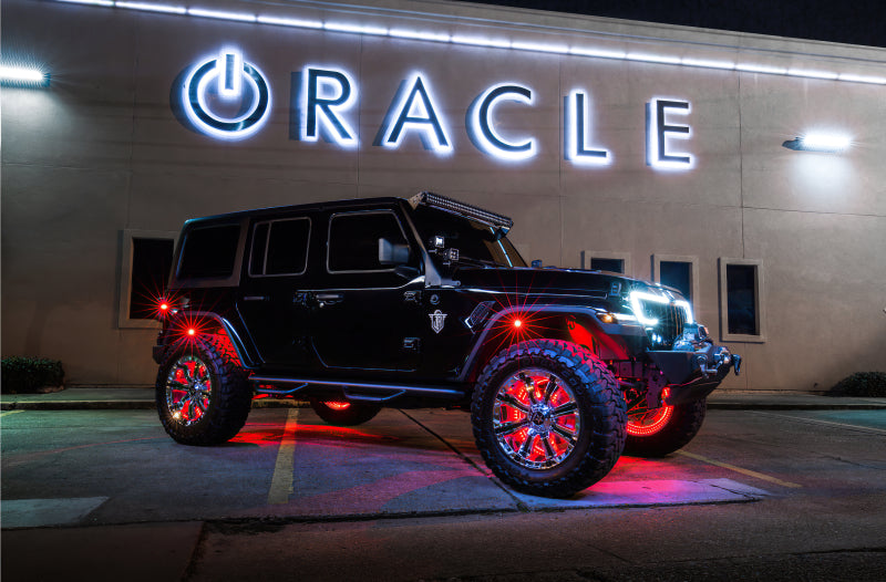 Oracle LED Illuminated Wheel Rings - Double LED - Red