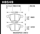 Hawk 07-08 Mazdaspeed3/06-07 Mazdaspeed6 HPS Street Front Brake Pads-1