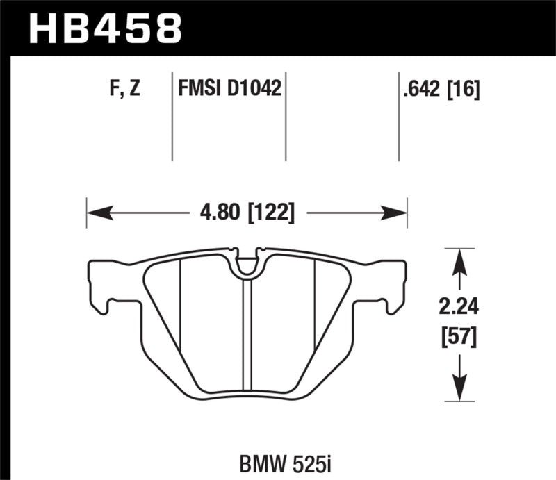 Hawk 07-08 BMW X5 3.0si / 09-13 X5 Xdrive / 10-13 X6 Xdrive Perf Ceramic Rear Street Brake Pads - 0