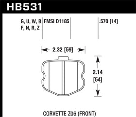 Hawk 06-10 Chevy Corvette (OEM Pad Design) Front HPS Sreet Brake Pads - 0