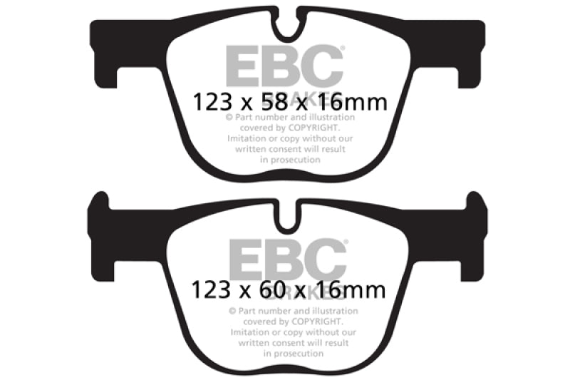 EBC 12+ BMW 335 3.0 Turbo (F30) Yellowstuff Rear Brake Pads - 0