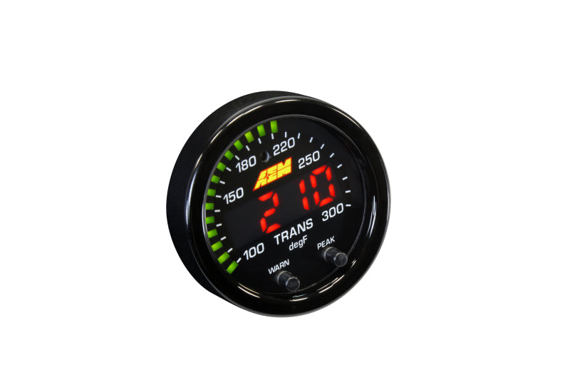 AEM X-Series Temperature 100-300F Gauge Kit (ONLY Black Bezel and Water Temp. Faceplate) - 0