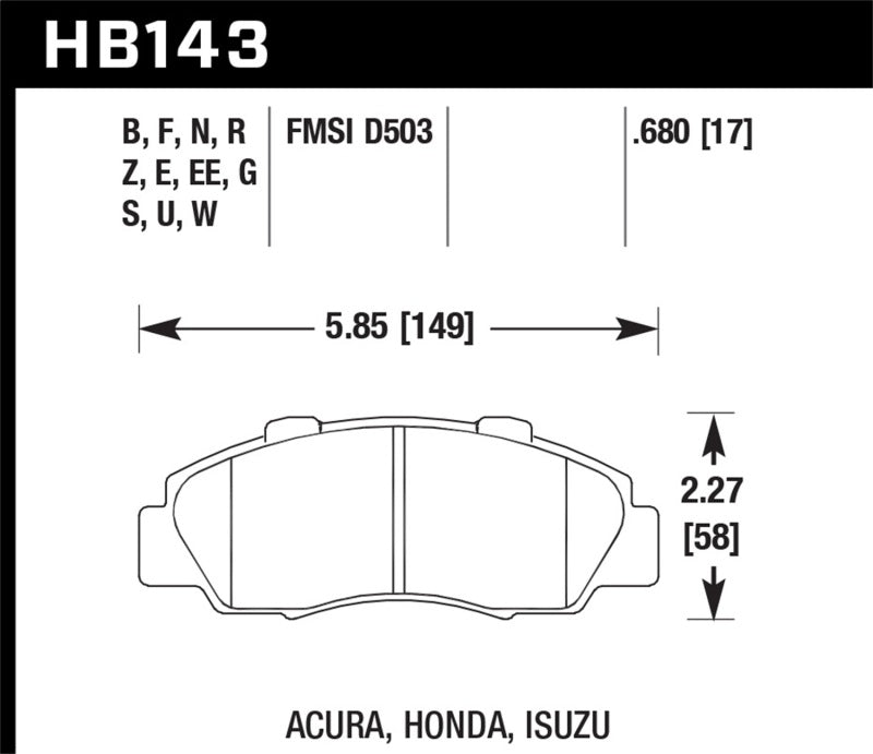 Hawk Acura / Honda / Isuzu DTC-70 Race Front Brake Pads - 0