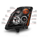 ANZO 2007-2012 Nissan Sentra Projector Headlights Black-5
