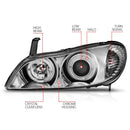 ANZO 2000-2004 Infiniti I30 Projector Headlights w/ Halo Chrome-6