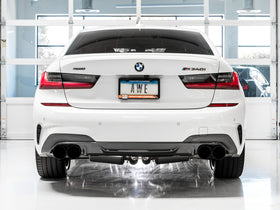 AWE Tuning 2019+ BMW M340i (G20) Resonated Touring Edition Exhaust - Quad Diamond Black Tips - 0
