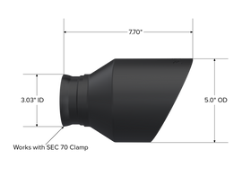 MBRP 15-23 Dodge Charger 5.7L/6.2L/6.4L T304 3in ID / 5in OD Out / 8in Length Angle Cut Black Tip - 0