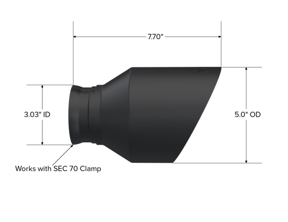 MBRP 15-23 Dodge Charger 5.7L/6.2L/6.4L T304 3in ID / 5in OD Out / 8in Length Angle Cut Black Tip