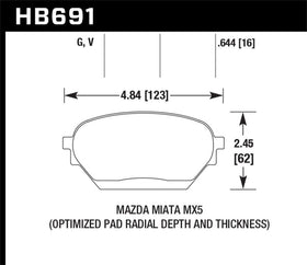 Hawk 06-14 Mazda MX-5 DTC-60 Race Front Brake Pads - 0
