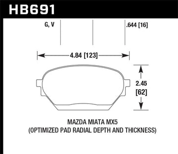 Hawk 06-14 Mazda MX-5 DTC-60 Race Front Brake Pads - 0