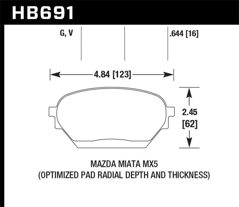 Hawk 06-14 Mazda MX-5 DTC-60 Race Front Brake Pads - 0