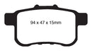 EBC 09-14 Acura TSX 2.4 Greenstuff Rear Brake Pads-8