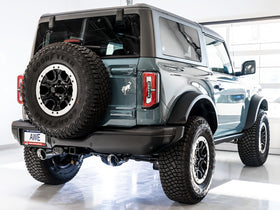 AWE Tuning 2021+ Ford Bronco 0FG Dual Rear Exit Exhaust w/Diamond Black Tips & Bash Guard - 0