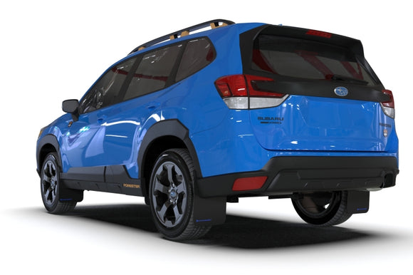 Rally Armor 22-24 Subaru Forester &amp; Wilderness Black UR Mud Flap w/Grey Logo