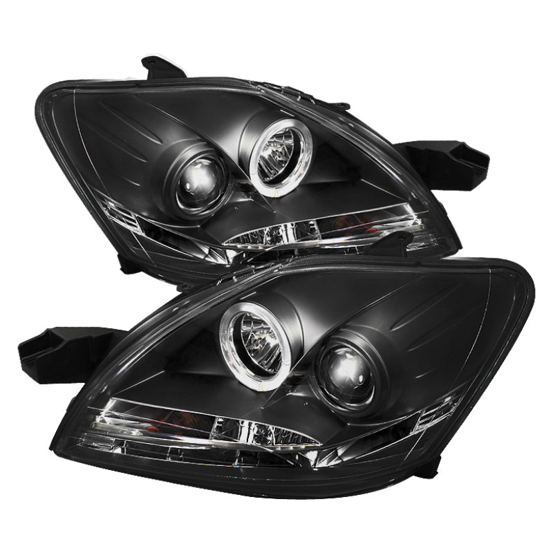 Spyder Toyota Yaris 07-11 4Dr Projector Headlights LED Halo DRL Blk PRO-YD-TYA074D-DRL-BK - 0