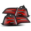 AlphaRex 20-22 Tesla Model Y PRO-Series LED Tail Lights Red Smoke w/Seq Sig-1