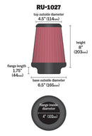 K&N Universal Clamp-On Air Filter 4in FLG / 6-1/2in B / 4-1/2in T / 8in H-4