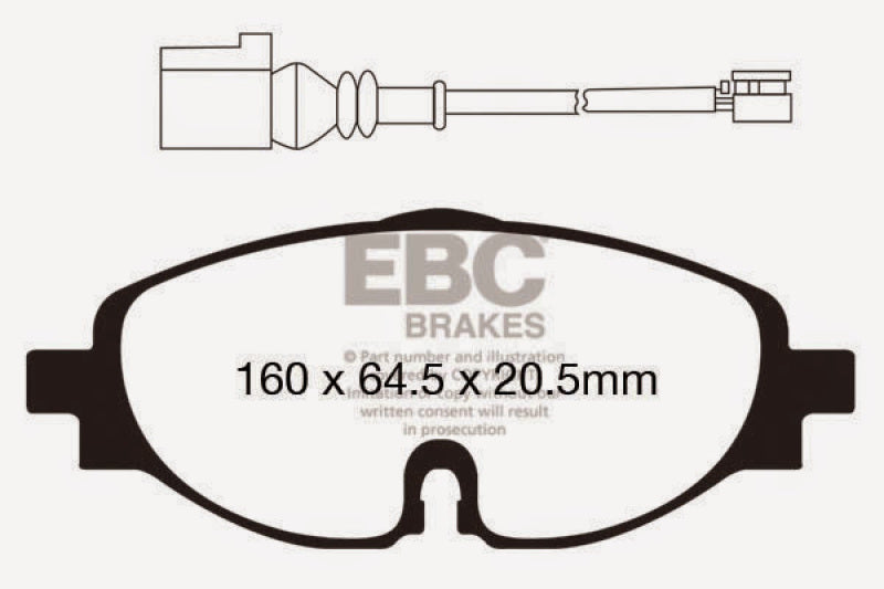 EBC 14+ Audi A3 1.8 Turbo Yellowstuff Front Brake Pads - 0