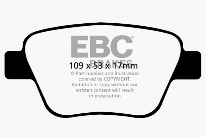 EBC 10-13 Audi A3 2.0 Turbo (Bosch rear caliper) Greenstuff Rear Brake Pads - 0