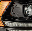 AlphaRex 09-18 Dodge Ram 2500HD LUXX LED Proj Headlights Plank Style Black w/Seq Signal/Smoked DRL-3