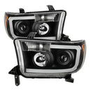 xTune Toyota Tundra 07-13 LED Light Bar Projector Headlights Black PRO-JH-TTU07-LED-BK-1