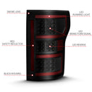 ANZO 18-19 Ford F-150 LED Taillight Black Housing Clear Lens Red Light Bar W/Sequential-5