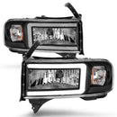 ANZO 94-02 Dodge RAM Crystal Headlight - w/ Light Bar Black Housing-4