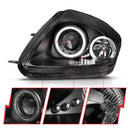 ANZO 2000-2005 Mitsubishi Eclipse Projector Headlights w/ Halo Black-5