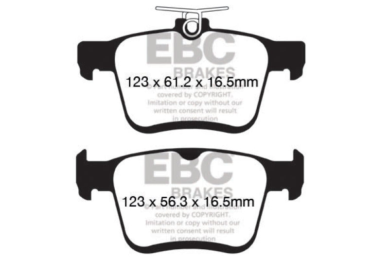 EBC 2014+ Audi A3 1.8 Turbo (w/Electronic Parking Brake) Redstuff Rear Brake Pads - 0