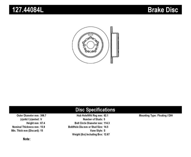 StopTech Power Slot 93-97 Lexus GS Series/95-00 LS400/92-00 SC400 Rear Left Drilled & Slotted Rotor - 0