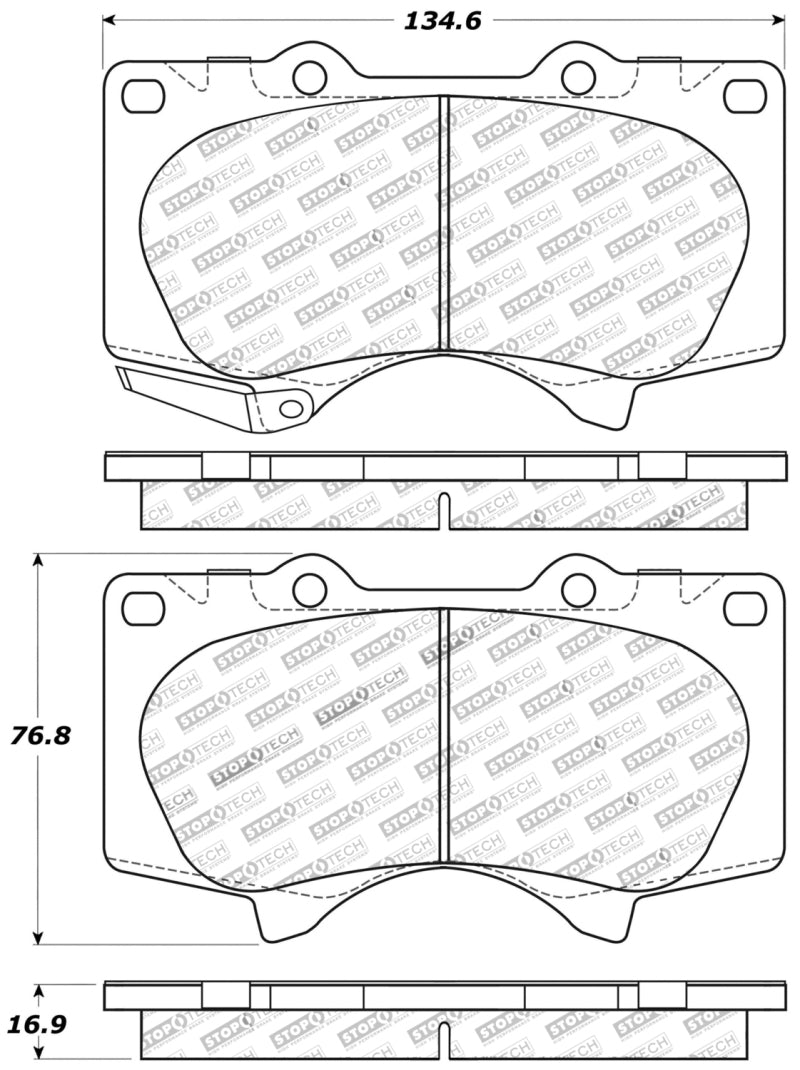 StopTech Performance 03-09 Lexus GX 470 Front Brake Pads - 0