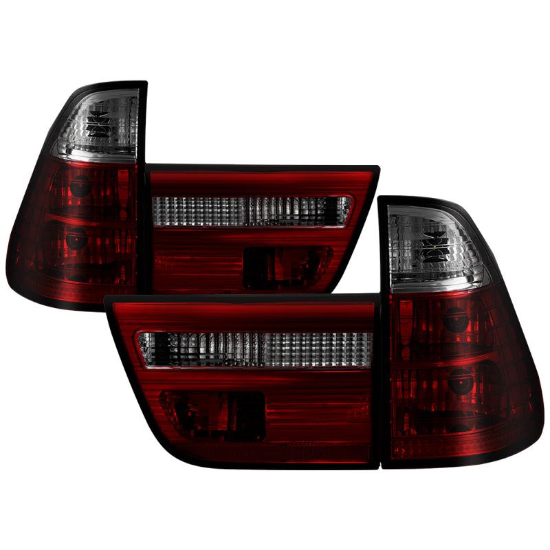 Spyder BMW E53 X5 00-06 4PCS Euro Style Tail Lights- Red Smoke ALT-YD-BE5300-RS - 0