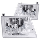 ANZO 1992-2006 Ford Econoline Crystal Headlights Chrome-1