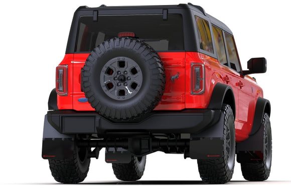 Rally Armor 21-25 Ford Bronco (Steel Bmpr + RR - NO Rptr/Sprt) Blk Mud Flap w/Met. Blk Logo