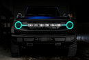 Oracle 21-22 Ford Bronco Headlight Halo Kit w/DRL Bar - Base Headlights ColorSHIFT -w/RF Controller-2
