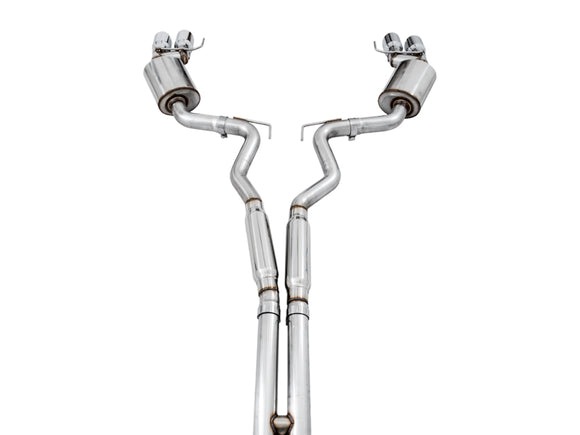 AWE Tuning 2018+ Ford Mustang GT (S550) Cat-Back Exhaust - Touring Edition (Quad Chrome Silver Tips)