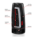 ANZO 1999-2000 Cadillac Escalade LED Taillights Black Housing Clear Lens Pair-4