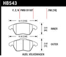 Hawk Audi A3/TT / VW EOS / Golf / Jetta / Passat / Rabbit DTC-60 Front Race Brake Pads-1