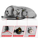 ANZO 1996-1998 Honda Civic Projector Headlights w/ Halo Black-7