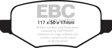 EBC 11-14 Ford Edge 2.0 Turbo Yellowstuff Rear Brake Pads - 0